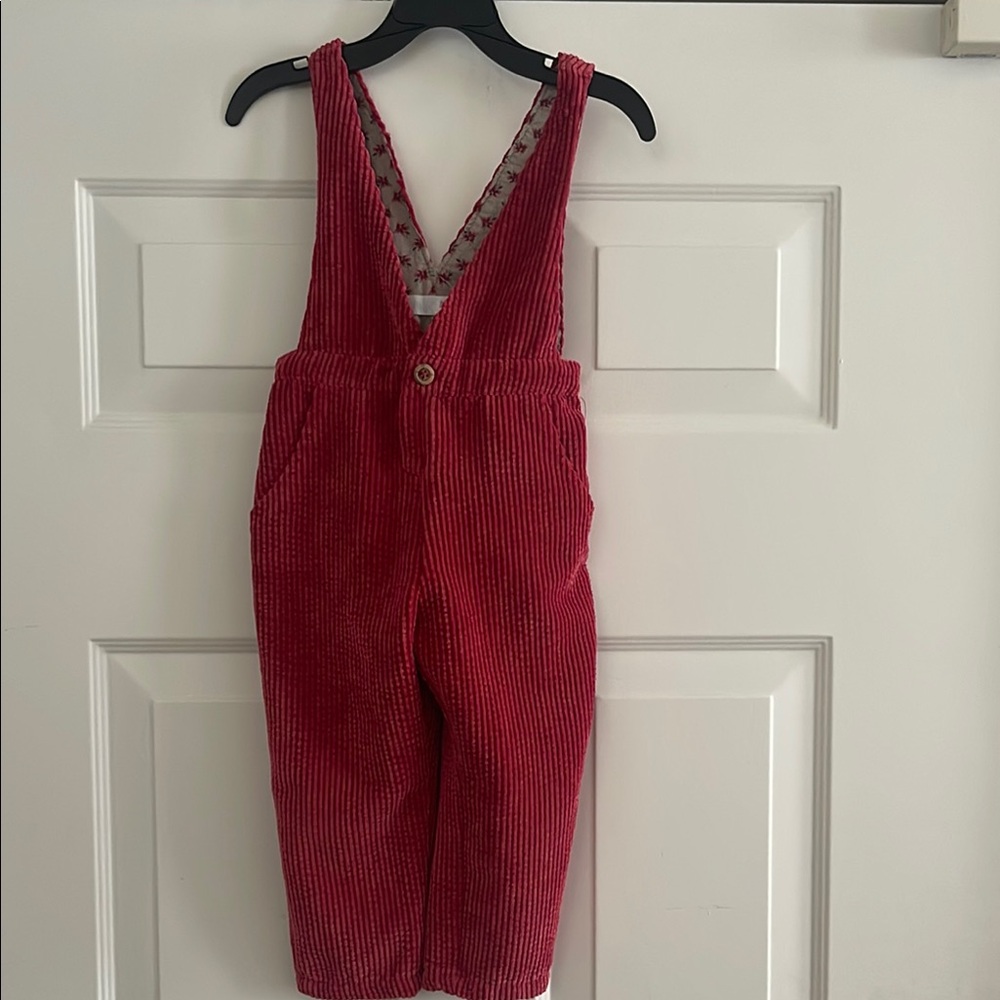 Zara Red Corduroy Overalls